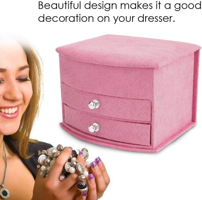 woobles Jewelry Box, 3 Layers Portable Jewelry Earrings Rings Bracelet Necklace Organizer Storage(3#) - Image 3